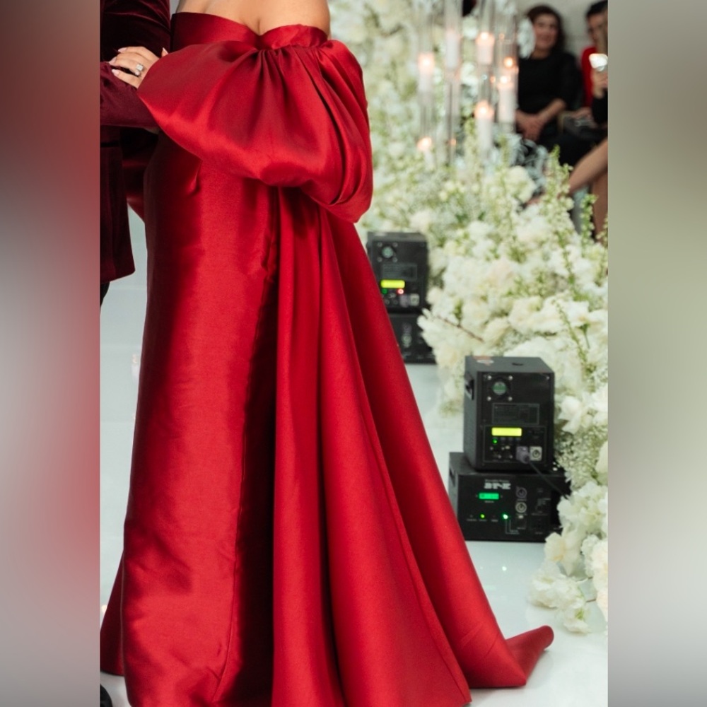Solace London Red Off-Shoulder Gown